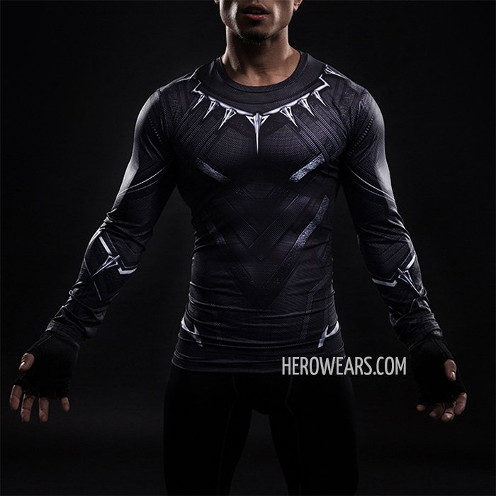 Black Panther Compression Shirt Rash Guard