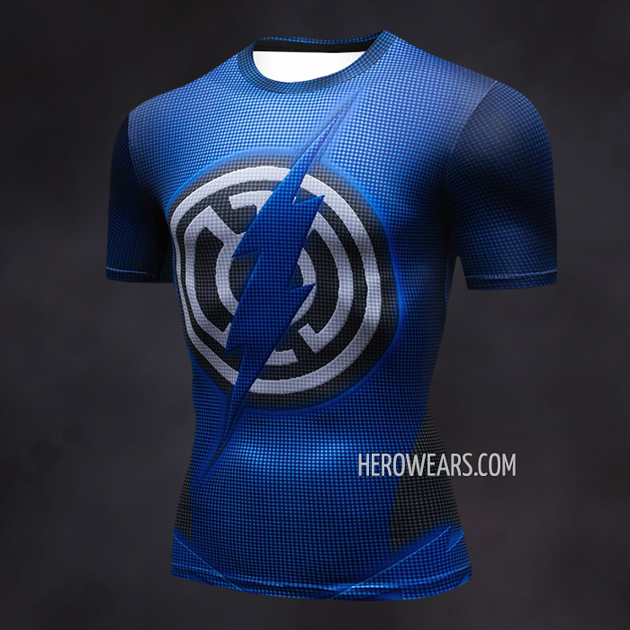 Blue Lantern Flash Compression Shirt Rash Guard