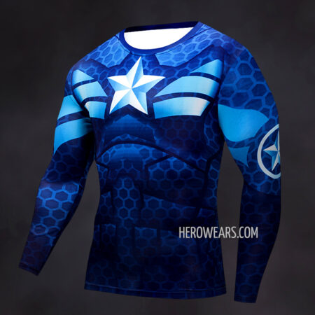 Captain America Compression Shirt Rash Guard