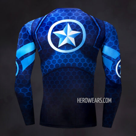 Captain America Compression Shirt Rash Guard