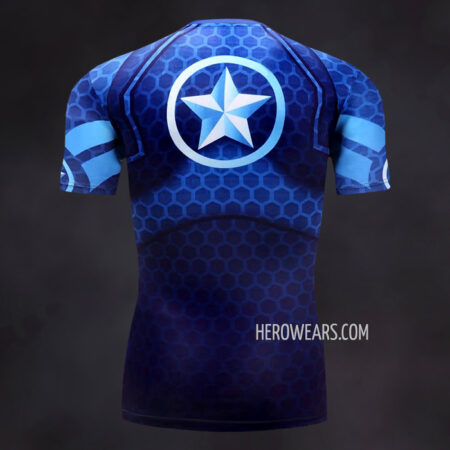 Captain America Compression Shirt Rash Guard
