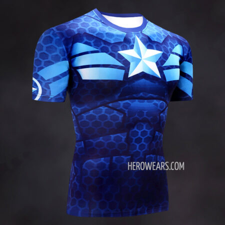 Captain America Compression Shirt Rash Guard