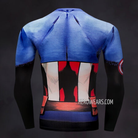Captain America Compression Shirt Rash Guard