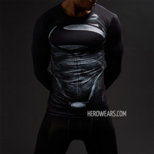 Superman Black Compression Shirt Rash Guard
