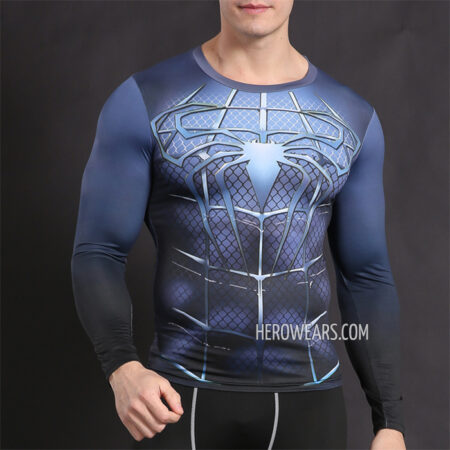 Spiderman Blue Compression Shirt Rash Guard