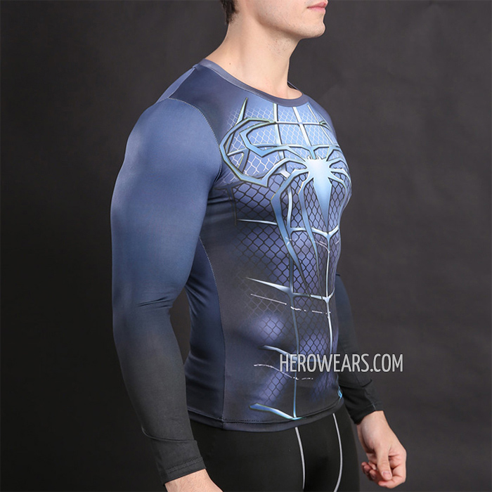Spiderman Blue Compression Shirt Rash Guard
