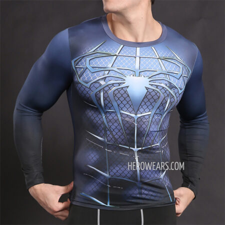 Spiderman Blue Compression Shirt Rash Guard