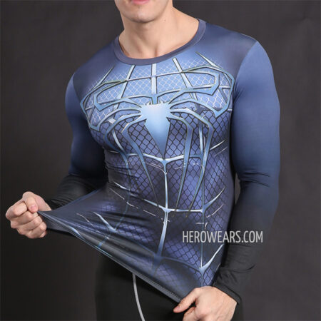 Spiderman Blue Compression Shirt Rash Guard