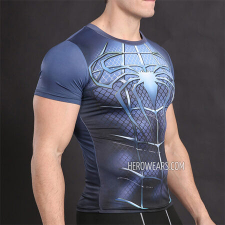 Spiderman Blue Compression Shirt Rash Guard