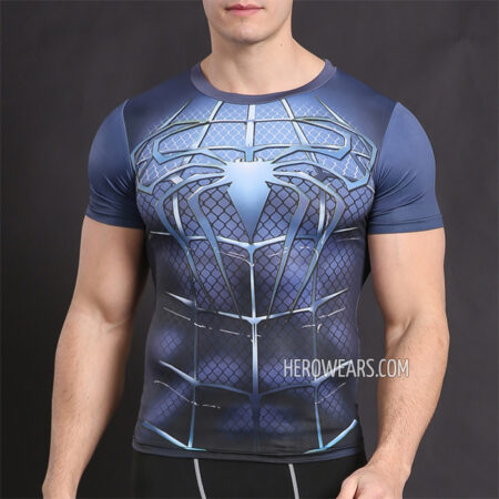 Spiderman Blue Compression Shirt Rash Guard