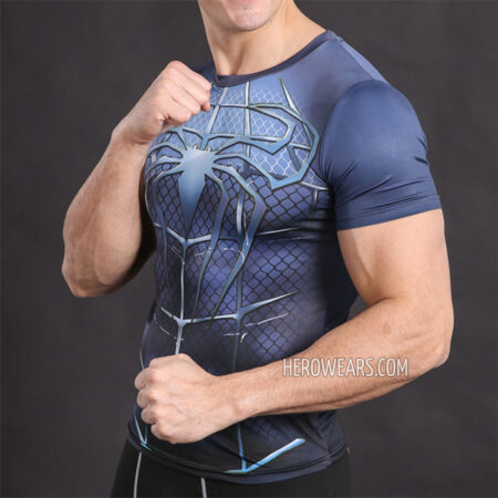 Spiderman Blue Compression Shirt Rash Guard