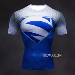 Superman Electric Blue Compression Shirt Rash Guard