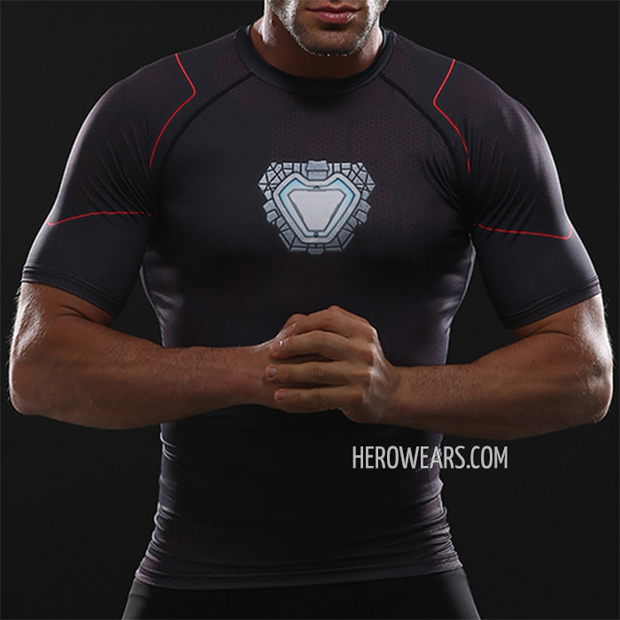 Tony Stark Iron Man Compression Shirt Rash Guard