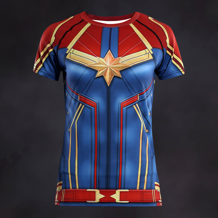 Women's Captain Marvel Compression Shirt Short Sleeve