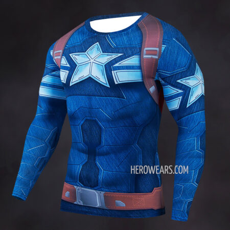 Captain America Compression Shirt Rash Guard