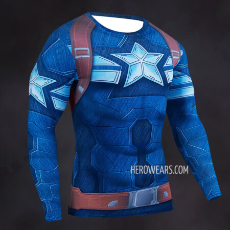 Captain America Compression Shirt Rash Guard