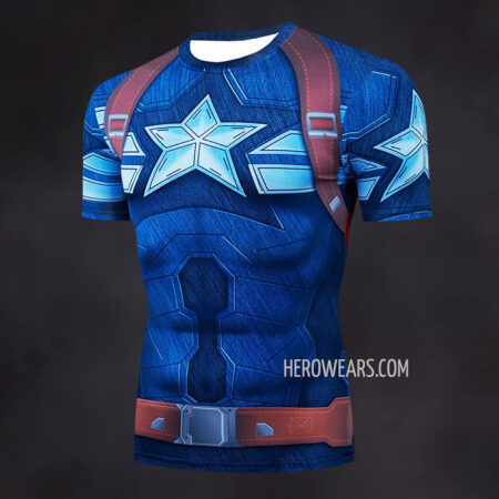 Captain America Compression Shirt Rash Guard