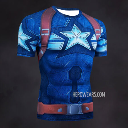 Captain America Compression Shirt Rash Guard