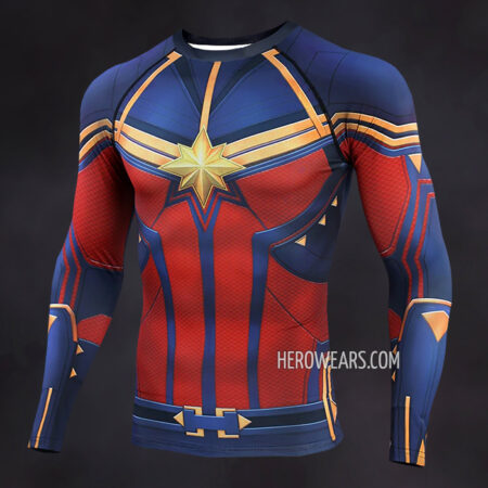 Captain Marvel Compression Shirt Rash Guard