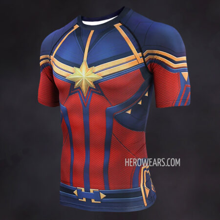 Captain Marvel Compression Shirt Rash Guard