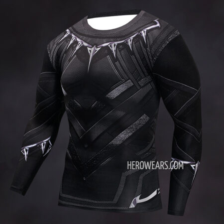 Black Panther Compression Shirt Rash Guard