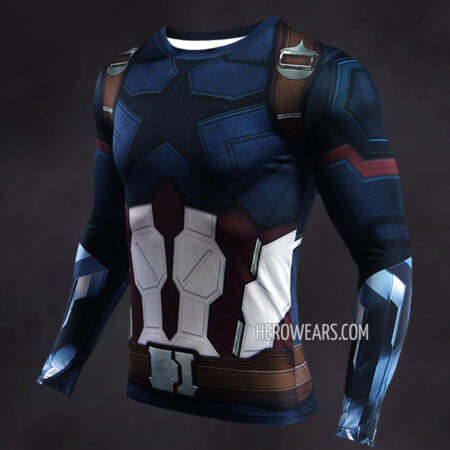 Captain America Compression Shirt Rash Guard