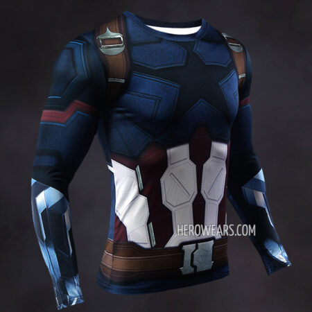 Captain America Compression Shirt Rash Guard