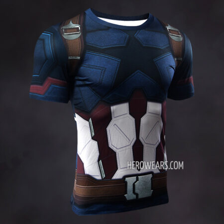 Captain America Compression Shirt Rash Guard