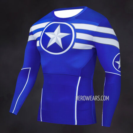 Captain America Compression Shirt Rash Guard