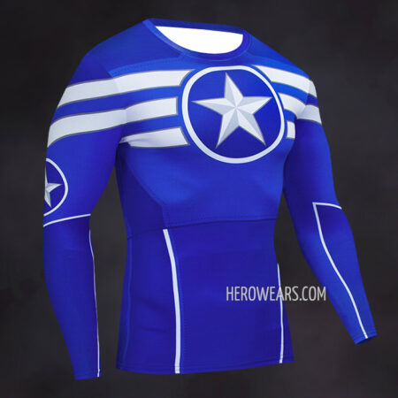 Captain America Compression Shirt Rash Guard