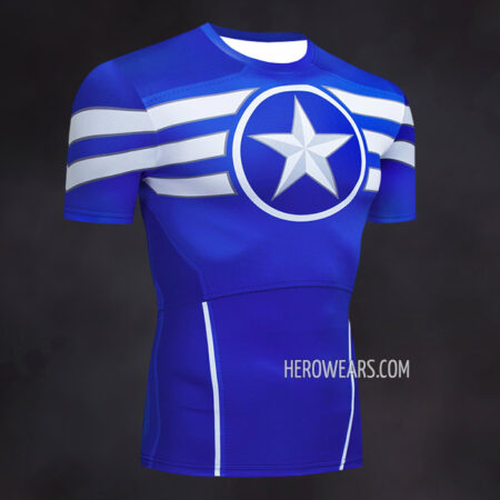 Captain America Compression Shirt Rash Guard