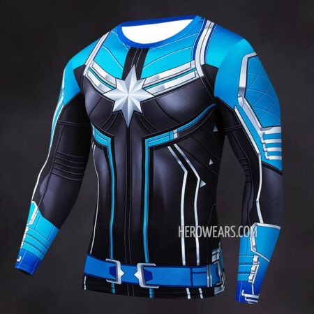 Captain Marvel Compression Shirt Rash Guard