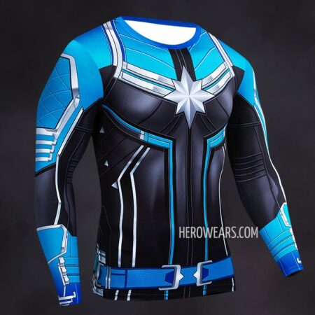 Captain Marvel Compression Shirt Rash Guard