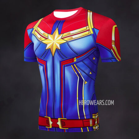 Captain Marvel Compression Shirt Rash Guard