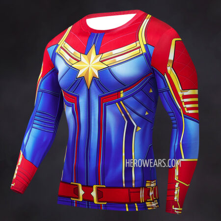 Captain Marvel Compression Shirt Rash Guard