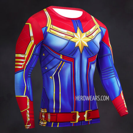 Captain Marvel Compression Shirt Rash Guard