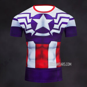 Captain America Sam Wilson Compression Shirt Rashguard