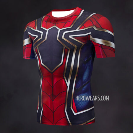 Iron Spider Compression Shirt Rash Guard Short Sleeve