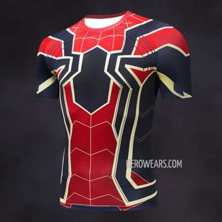 Iron Spider Compression Shirt Rash Guard Short Sleeve