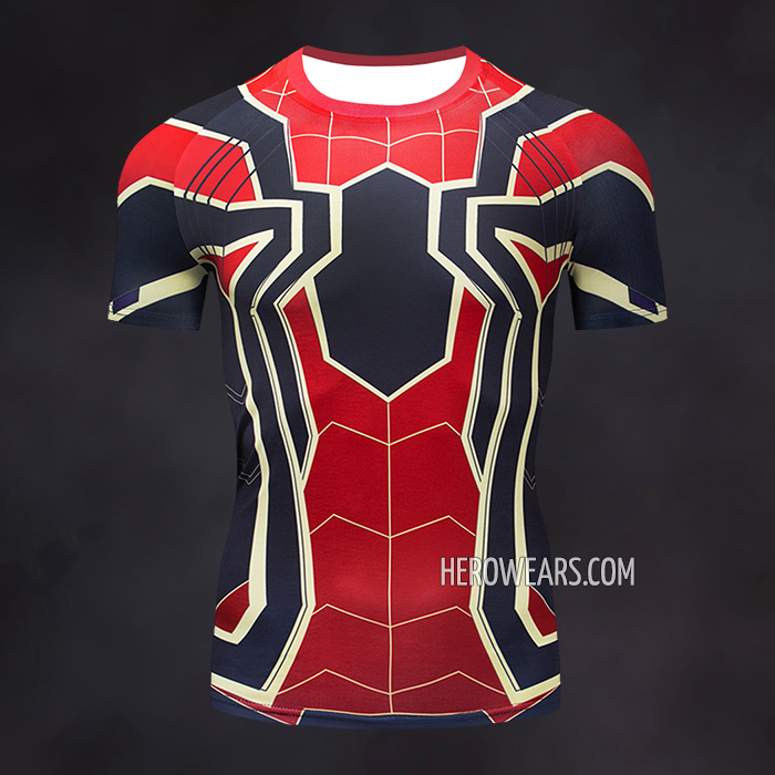 Iron Spider Compression Shirt Rash Guard Short Sleeve