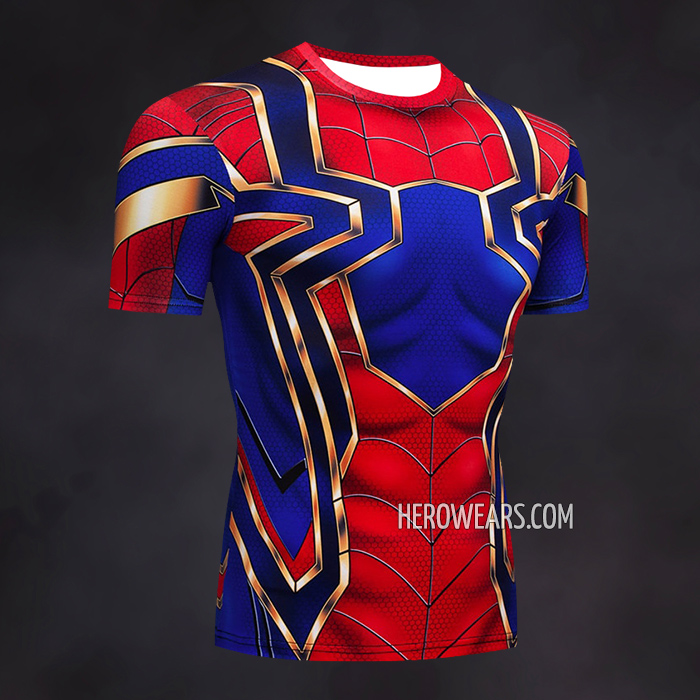 Iron Spider Compression Shirt Rash Guard Short Sleeve