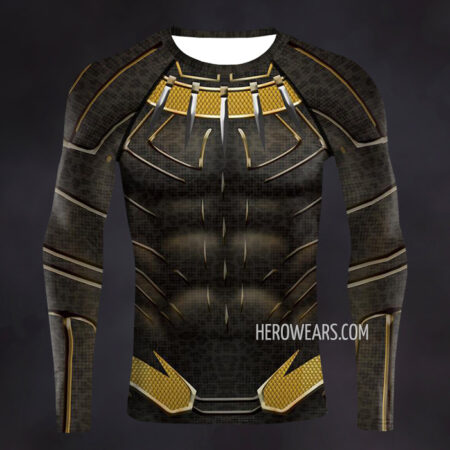 Black Panther Golden Jaguar Compression Shirt Rash Guard