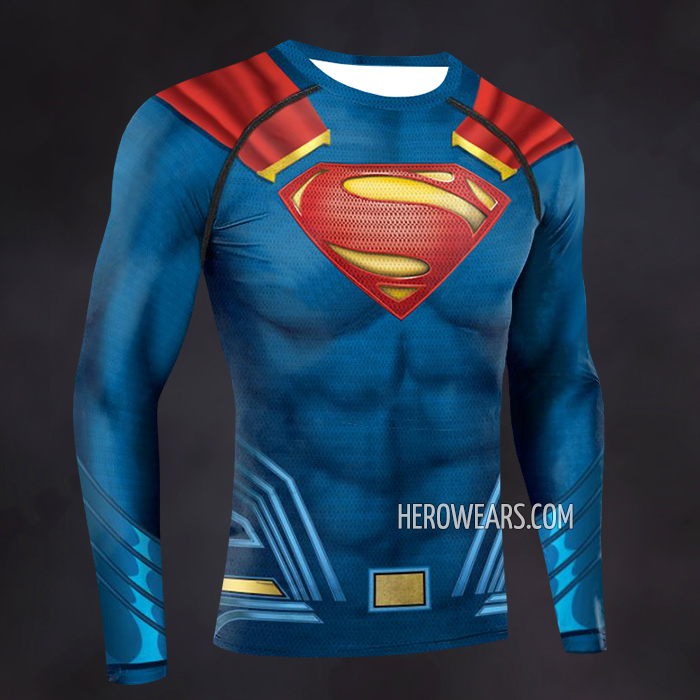 Superman Kal Sports Shirt Long Sleeve - HeroWears.com
