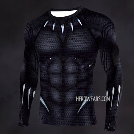 Black Panther Compression Shirt Rash Guard