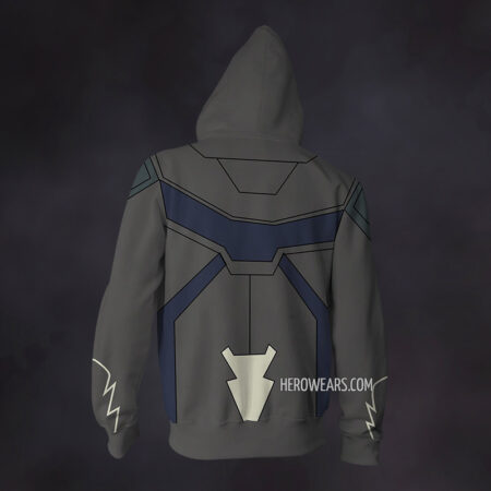 Black Lightning Zip Up Hoodie