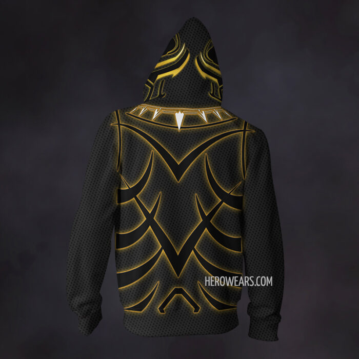 Black Panther Golden Jaguar Zip Up Hoodie