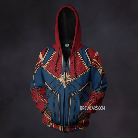 Captain Marvel Zip Up Hoodie