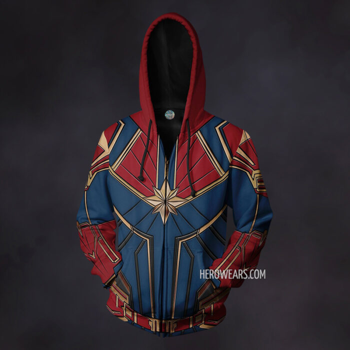 Captain Marvel Zip Up Hoodie