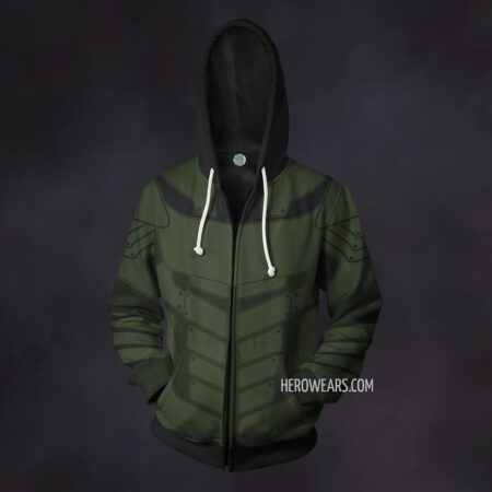Green Arrow Zip Up Hoodie