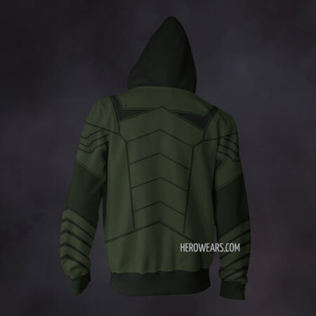 Green Arrow Zip Up Hoodie